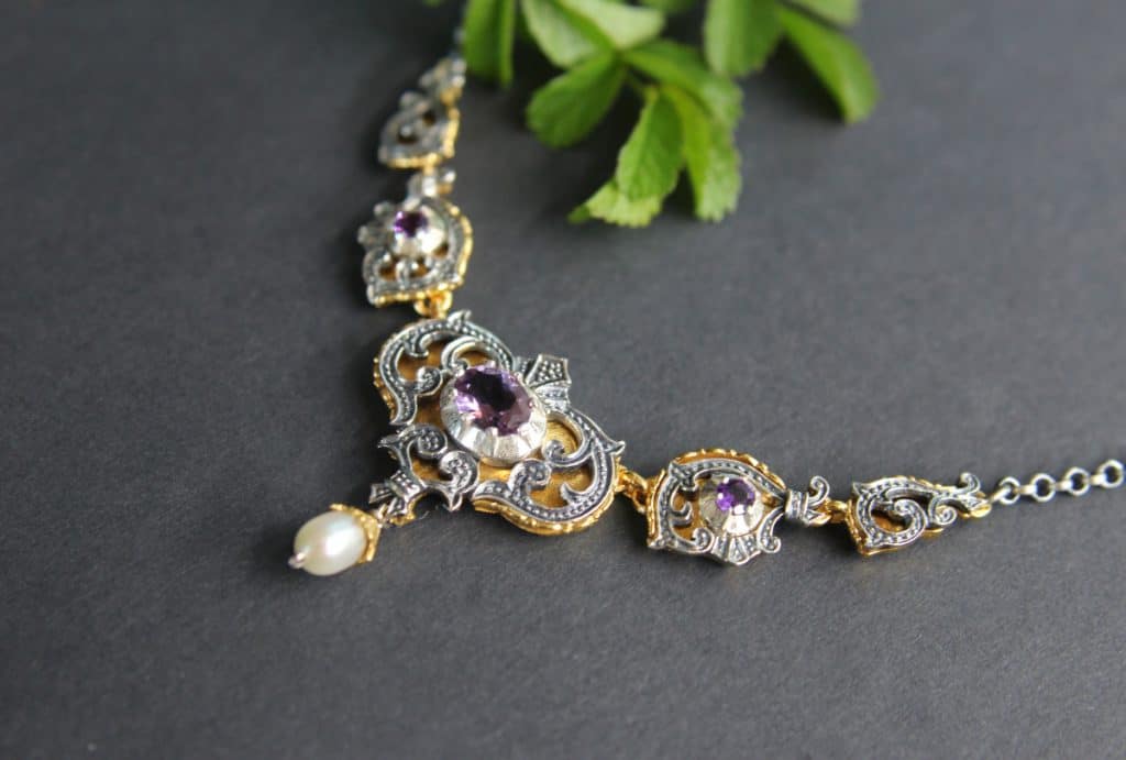 Trachtenkette in Silber Emma mit Amethyst