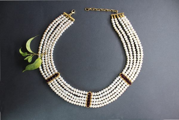 Perlencollier für Trachtenhochzeit - Trachtenschmuck Collier Isadora