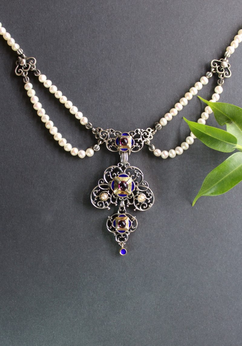 Trachtenschmuck Perlenkette Ida - Verhangcollier, sehr detailreich