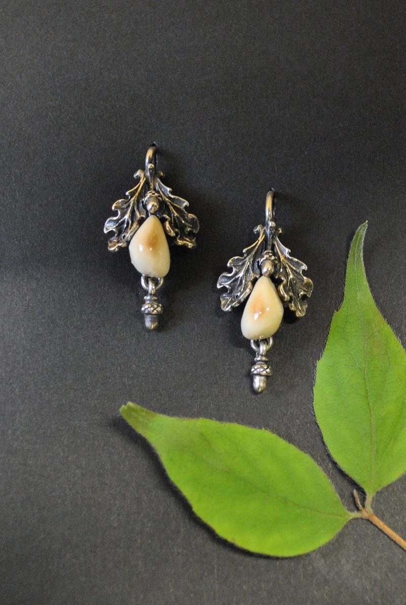 Grandelschmuck Ohrringe mit Eichenblättern