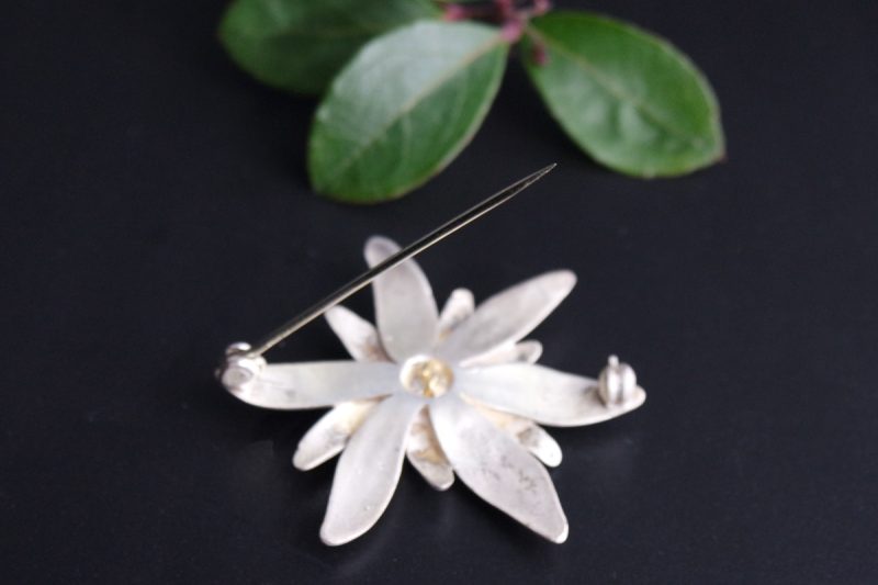 Trachtenschmuck Brosche Edelweiß in Silber